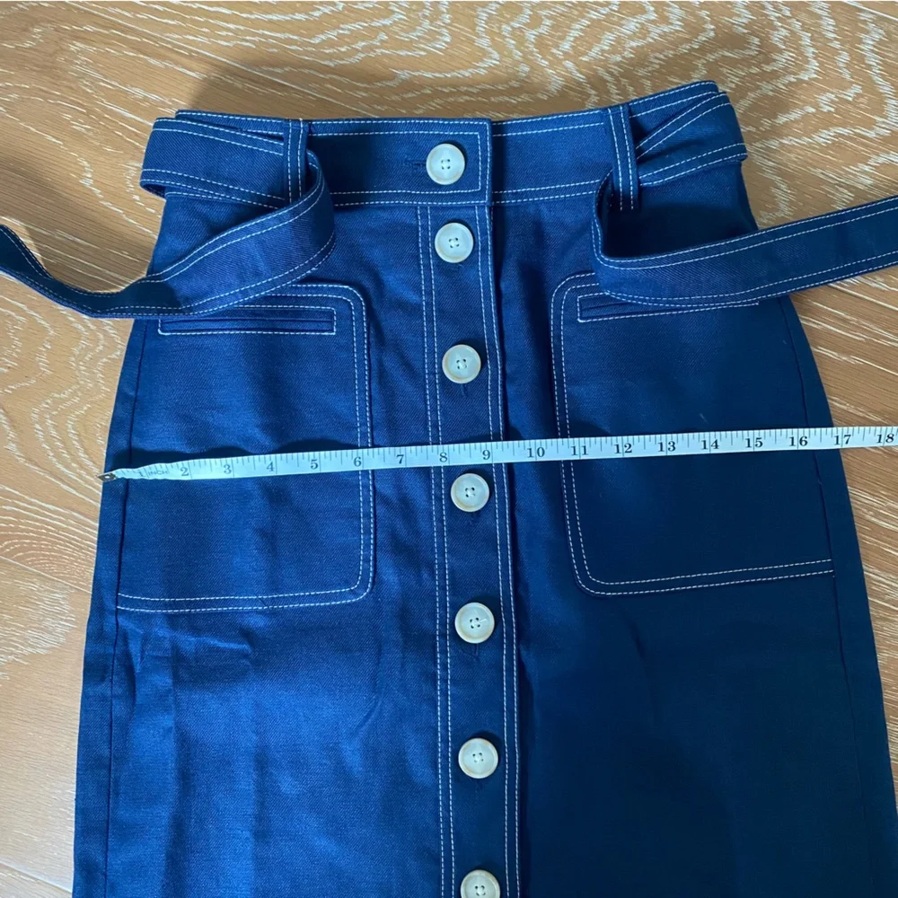 J.Crew button-front skirt in stretch linen 00